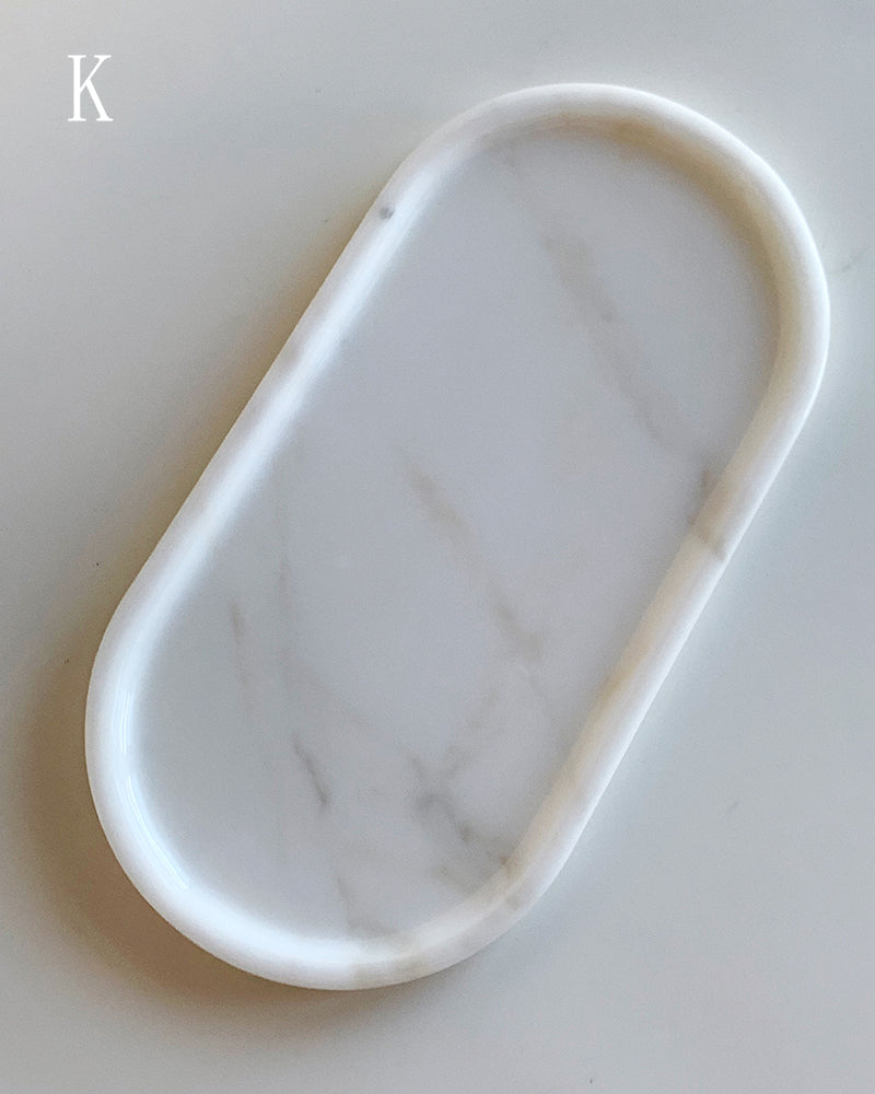 Natural Marble Square Round Tray
