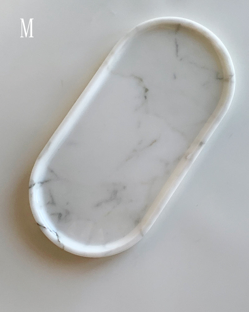 Natural Marble Square Round Tray