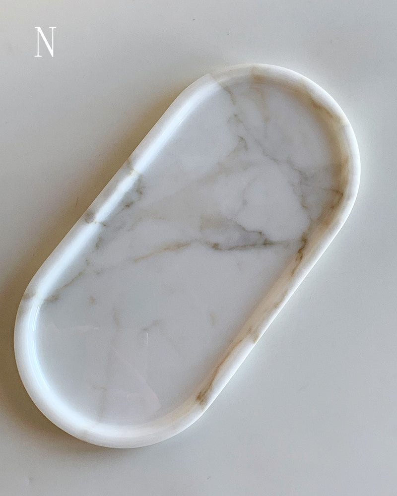 Natural Marble Square Round Tray
