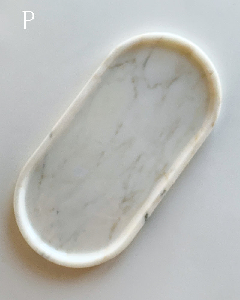 Natural Marble Square Round Tray