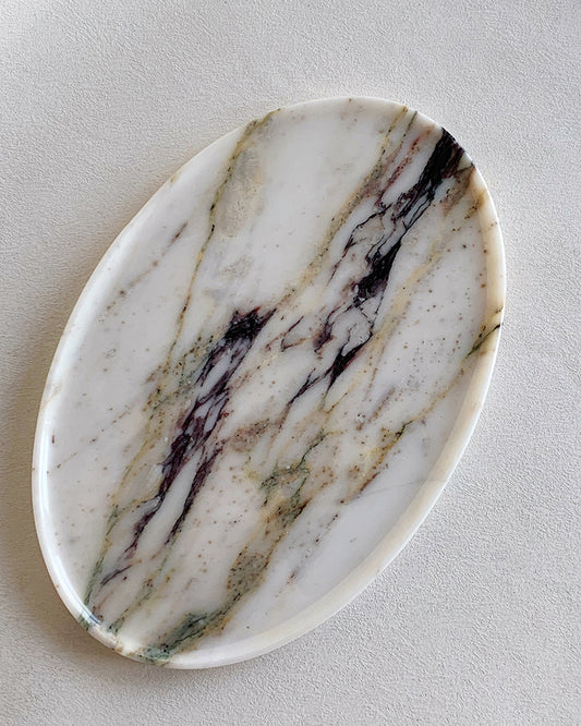 Natural Marble Unique Calacatta Viola Oval Tray