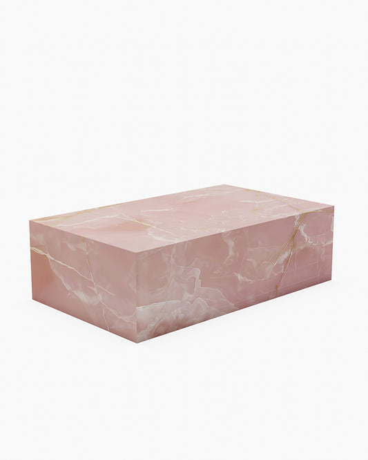 Natural Pink Onyx Plinth Coffee Table