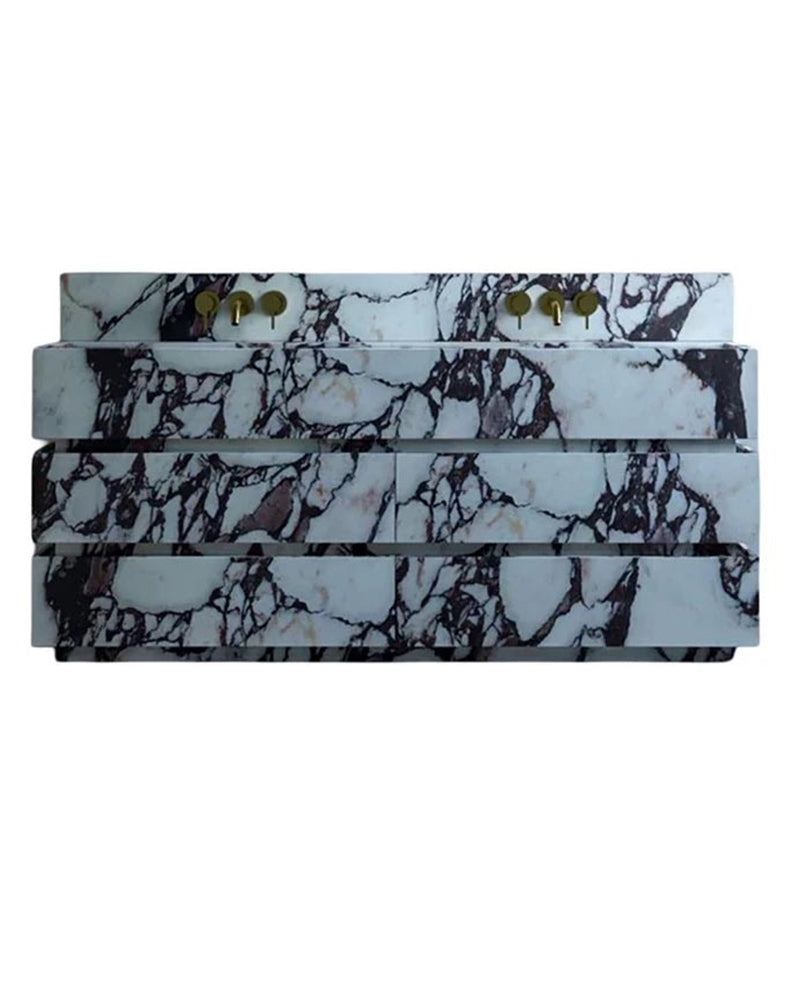 Natural Stone Bathroom Vanity Double Sink & Unit  - with Drawers