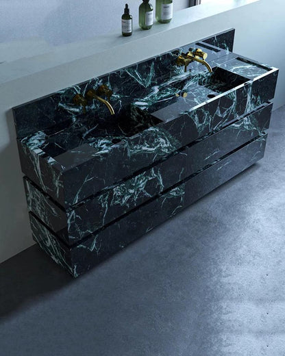 Natural Stone Bathroom Vanity Double Sink & Unit  - with Drawers