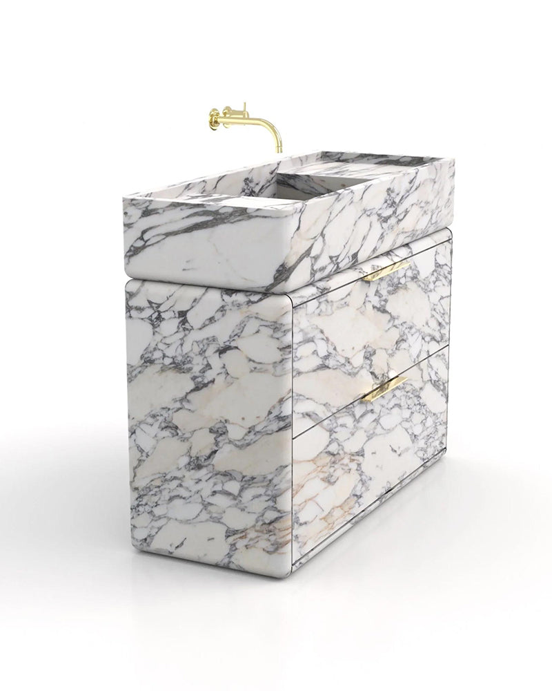 Natural Stone Bathroom Vanity Sink  - Multiple Drawers