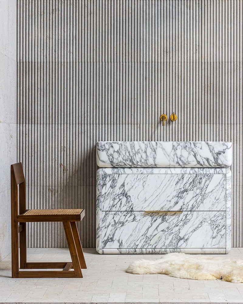 Natural Stone Bathroom Vanity Sink  - Multiple Drawers