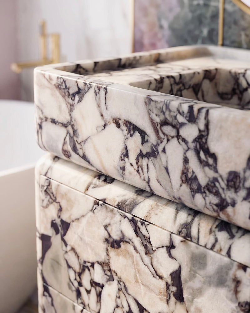 Natural Stone Bathroom Vanity Sink  - Multiple Drawers