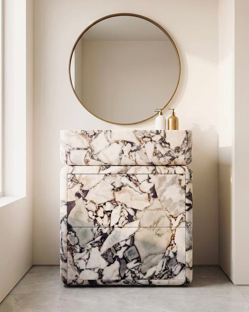 Natural Stone Bathroom Vanity Sink  - Multiple Drawers