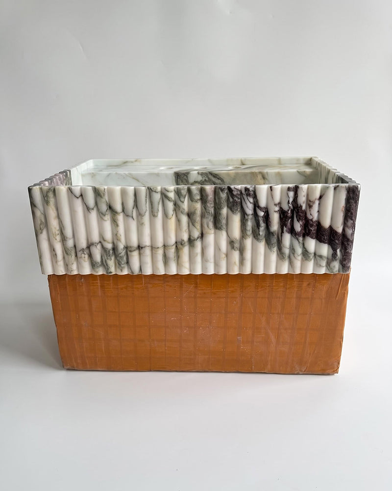 Natural Stone Fluted Sink - Vanity Basin