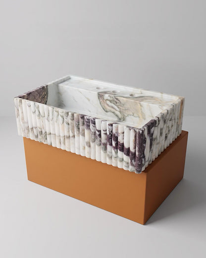 Natural Stone Fluted Sink - Vanity Basin