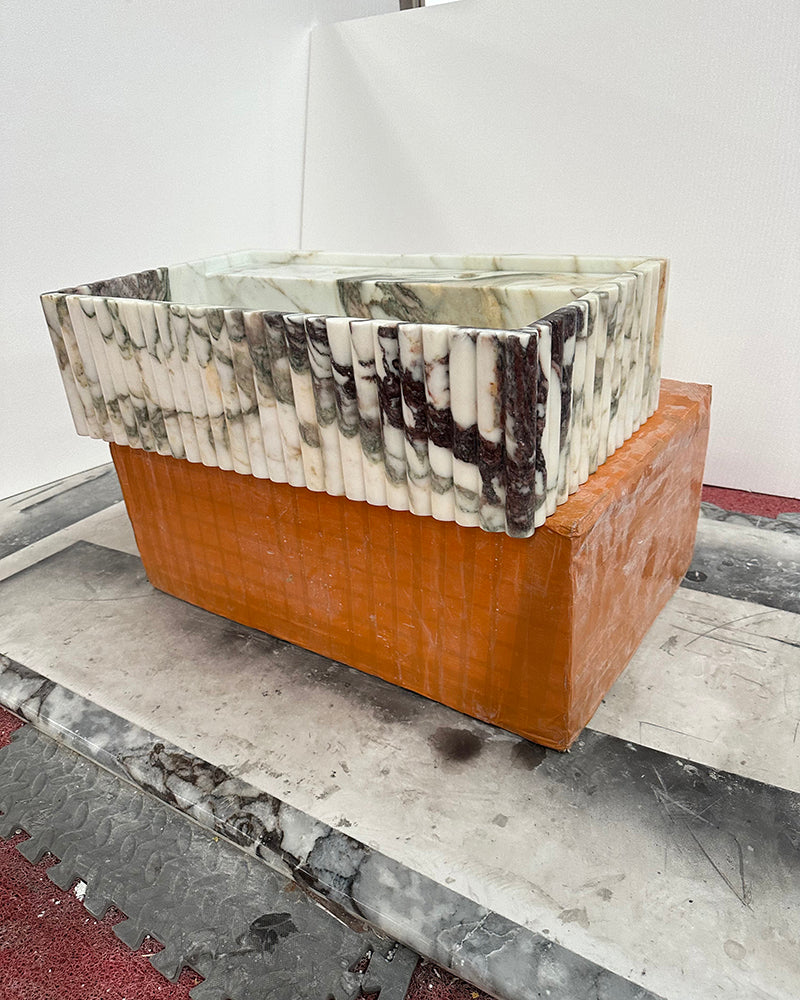 Natural Stone Fluted Sink - Vanity Basin