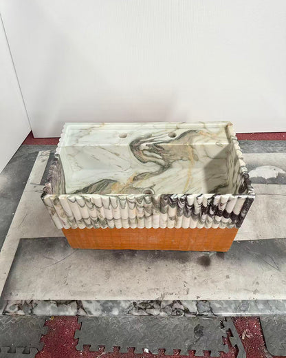Natural Stone Fluted Sink - Vanity Basin