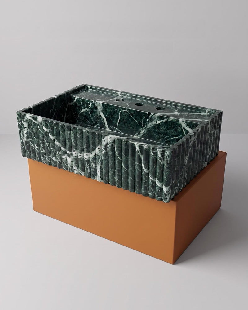 Natural Stone Fluted Sink - Vanity Basin