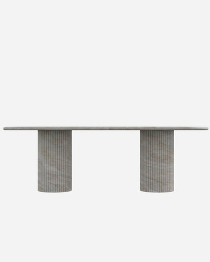 Natural Stone Taj Mahal Dining Table with Petal Base