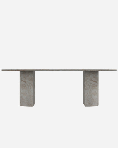 Natural Stone Tal Mahal Dining Table - Semi-cyl Base