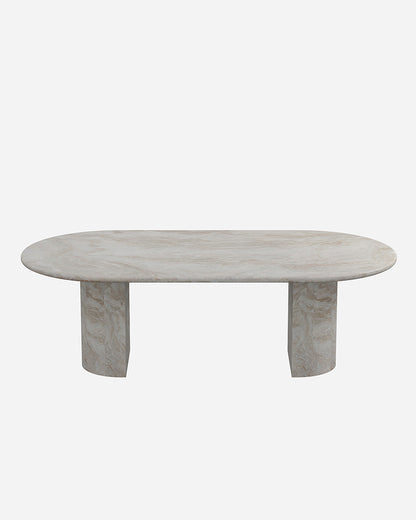 Natural Stone Tal Mahal Dining Table - Semi-cyl Base