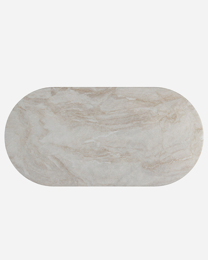 Natural Stone Tal Mahal Dining Table - Semi-cyl Base