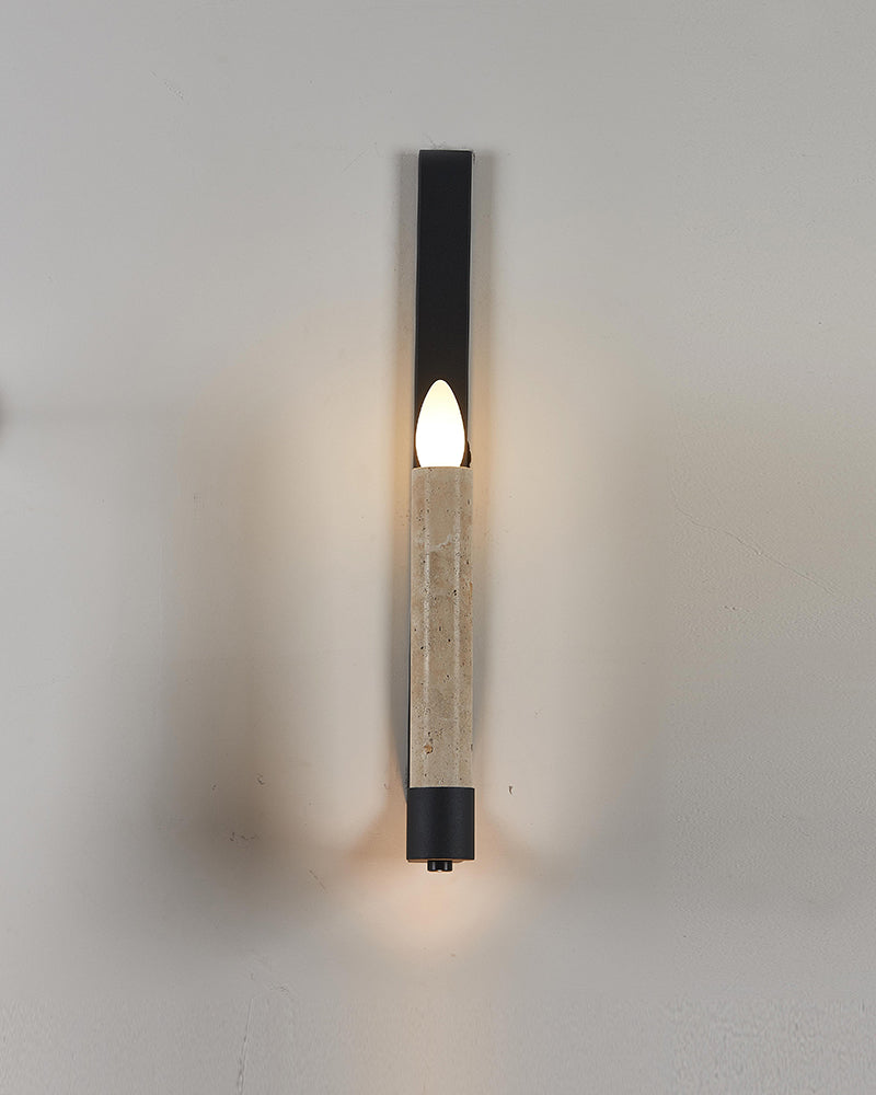 Natural Beige Travertine Candle Wall Lamp