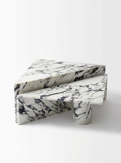 Natural Marble Calacatta Viola Triangle Coffee Table 2Pcs