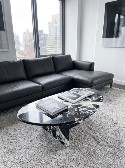 Natural Marble Grand Antique Egg Shape Coffee Table