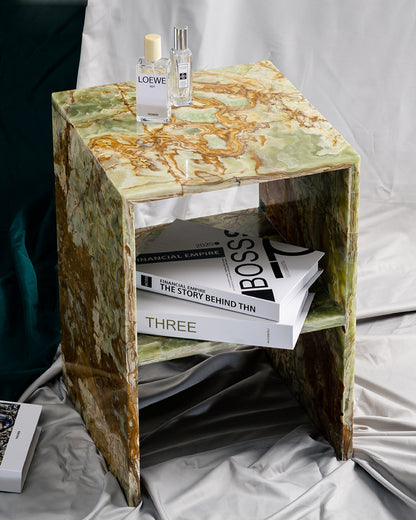 Natural Marble Green Onyx Side Table