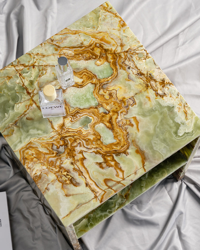 Natural Marble Green Onyx Side Table