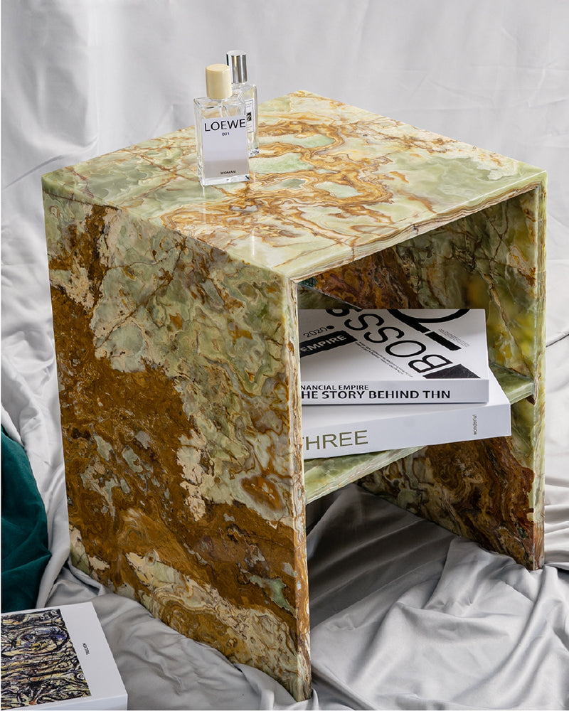 Natural Marble Green Onyx Side Table