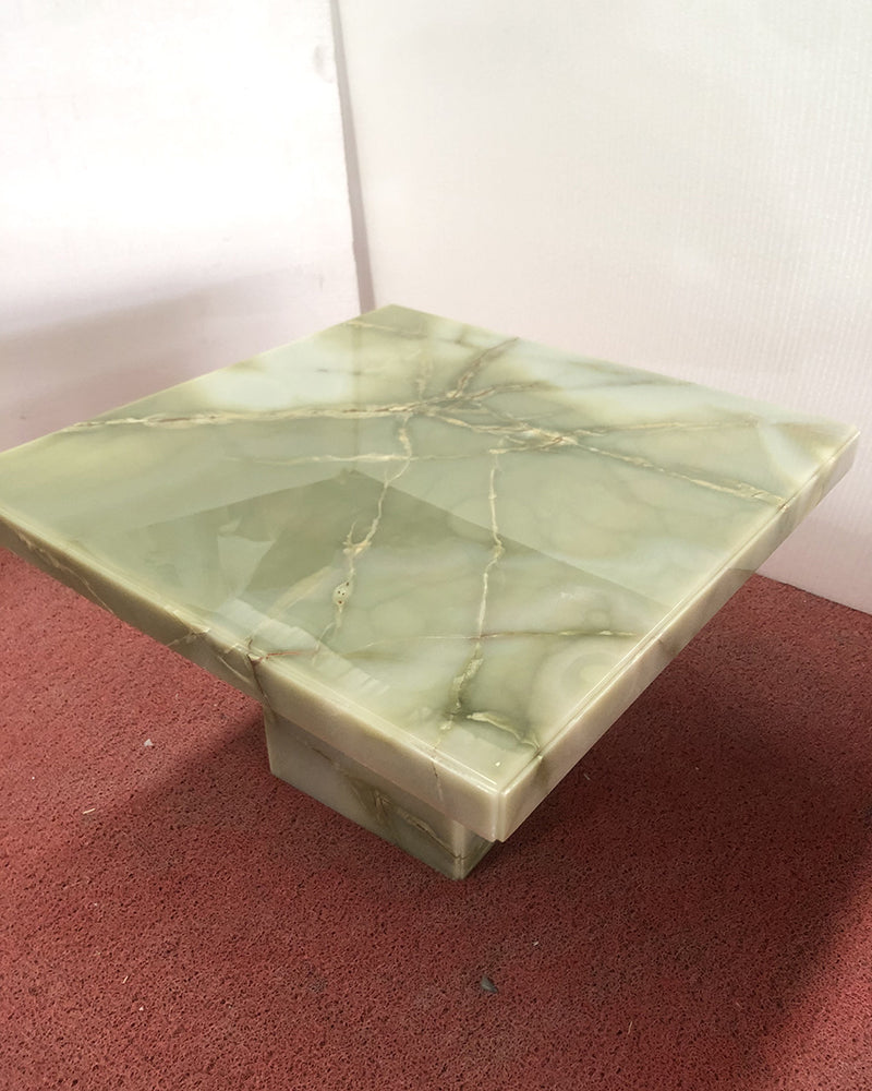 Natural Marble Green Onyx Square Coffee Table
