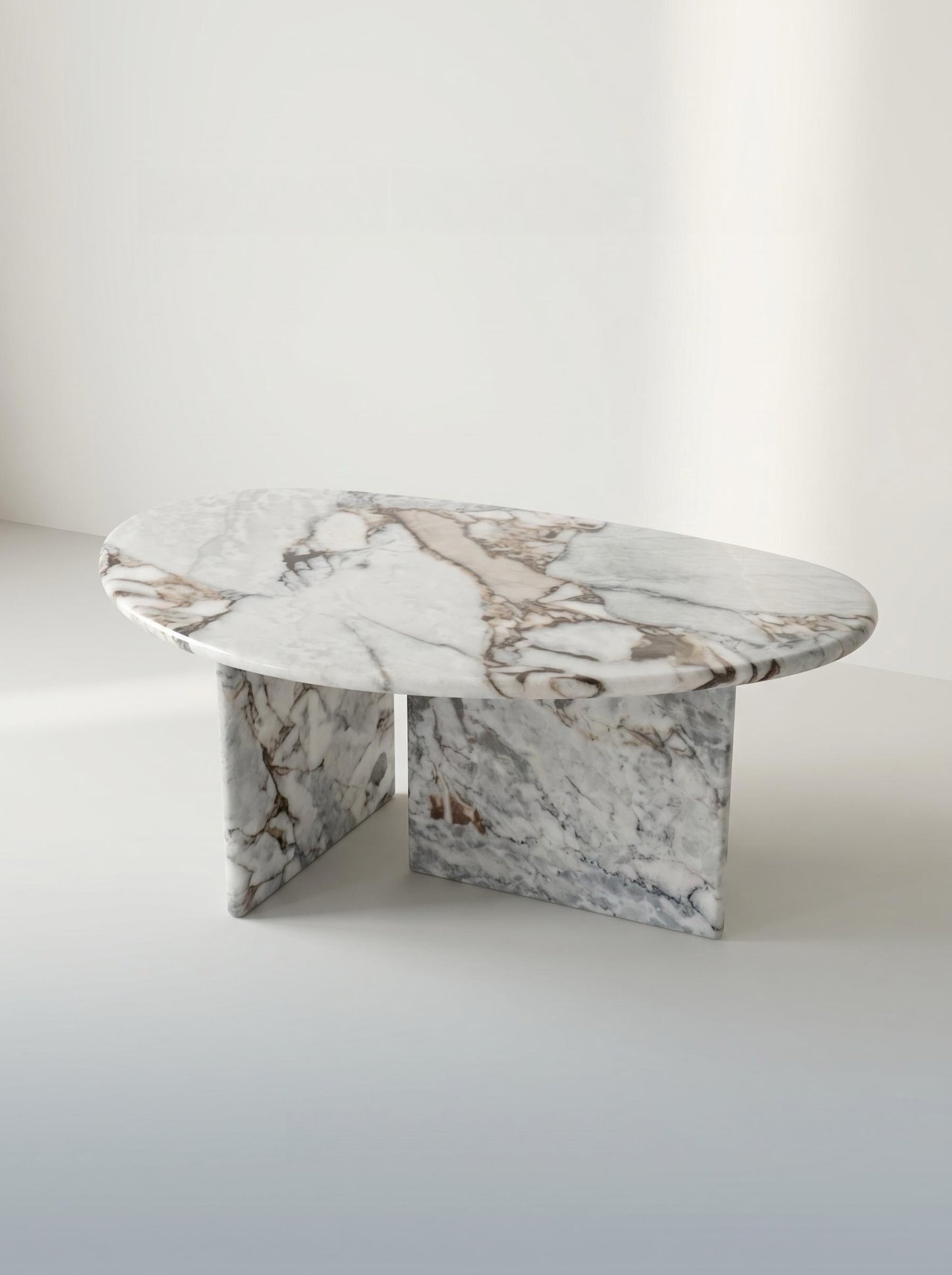 Natural Marble Ocean Storm Organic Egg Shape Coffee Table