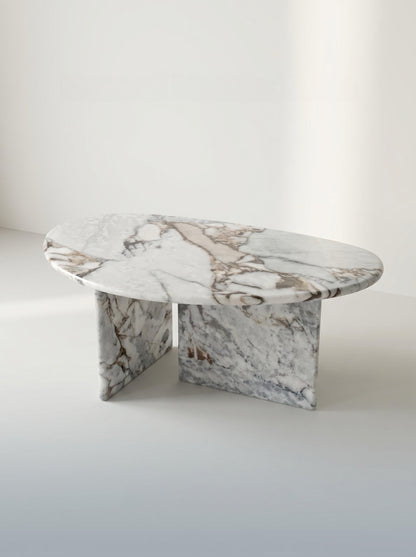 Natural Marble Ocean Storm Organic Egg Shape Coffee Table