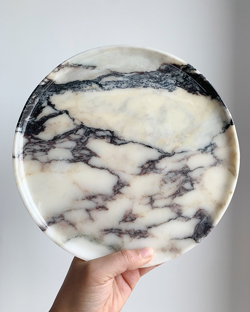 Calacatta Viola Marble Polished Round Tray