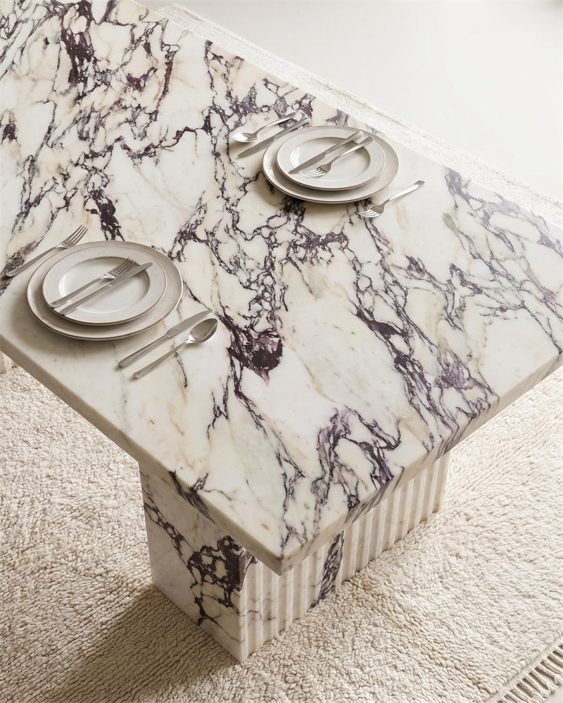 Natural Marble Calacatta Viola Rectangle Dining Table