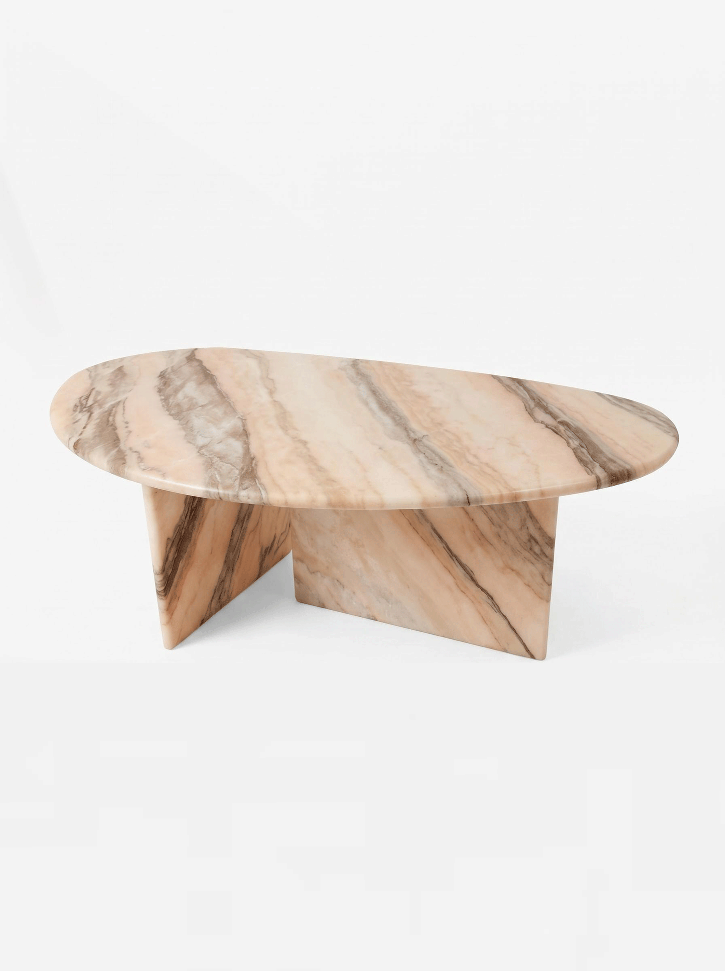 Natural Marble Rosso Portugal Organic Egg Shape Coffee Table