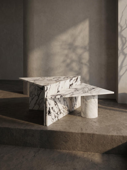 Natural Marble Calacatta Viola Triangle Coffee Table 2Pcs