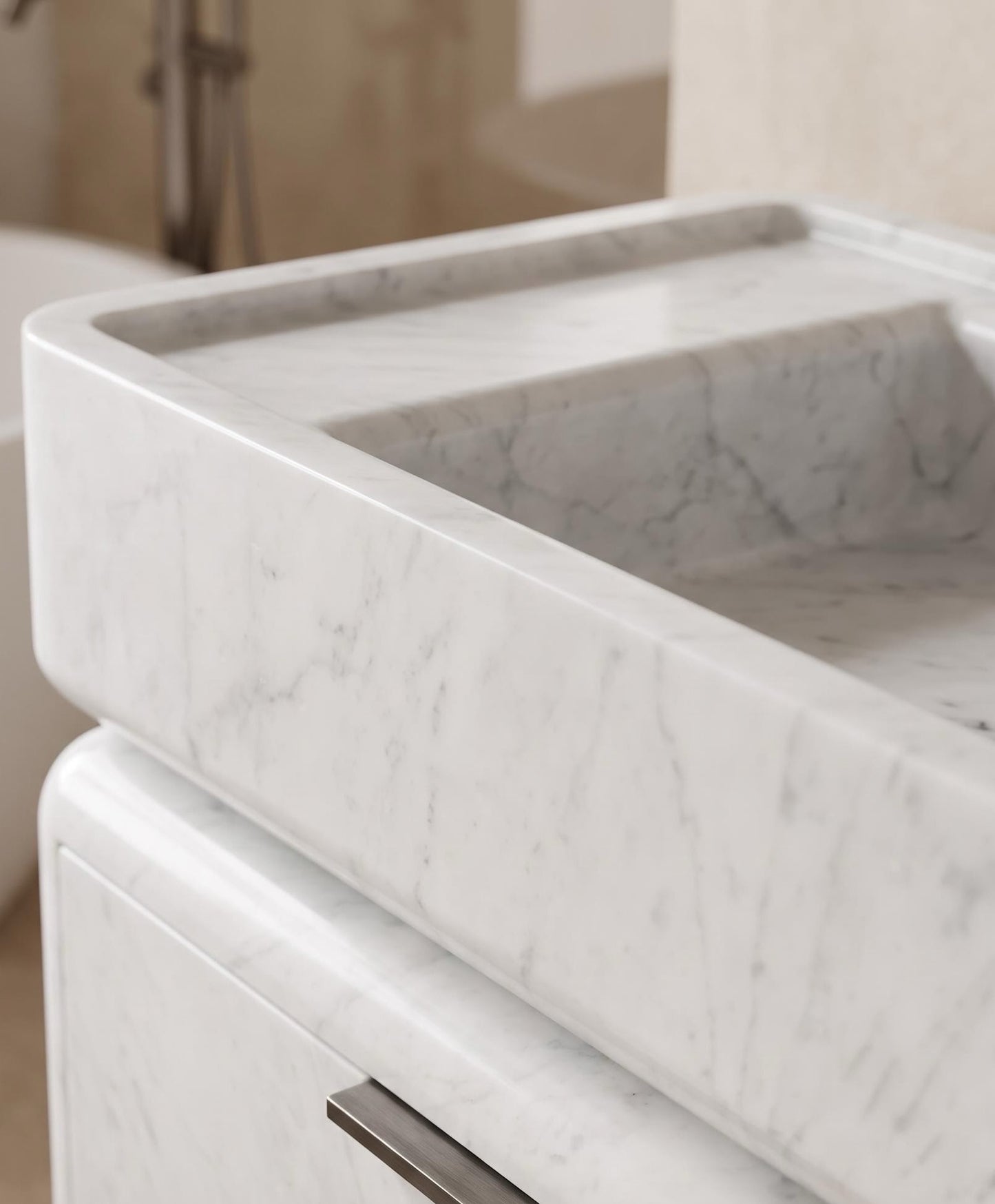 Natural Stone Bathroom Vanity Sink  - Multiple Drawers