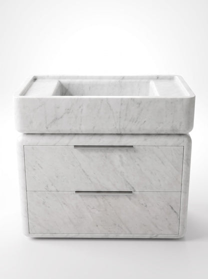 Natural Stone Bathroom Vanity Sink  - Multiple Drawers