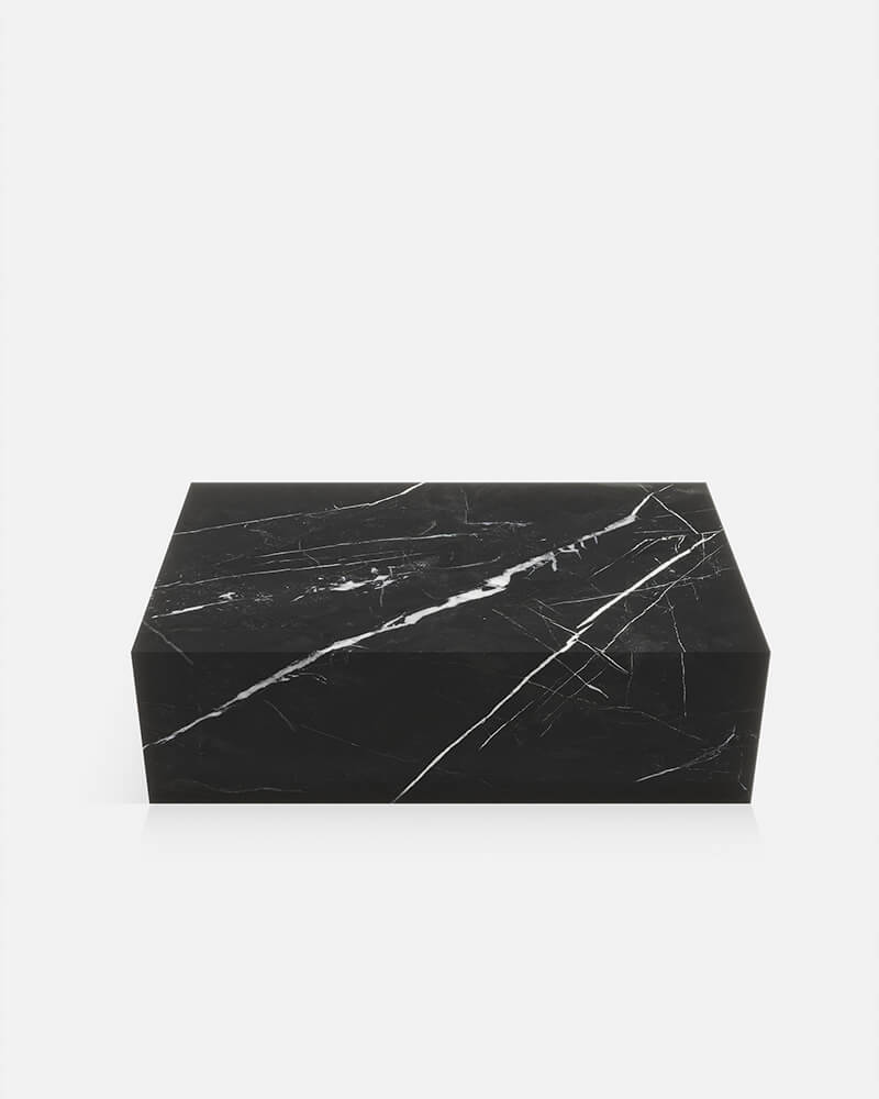 Nero Margiua Marble Rectangle Plinth Coffee Table