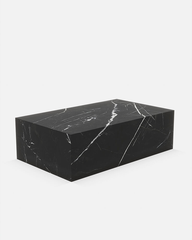 Fanstonefurniture | Nero Margiua Marble Rectangle Plinth Coffee Table ...