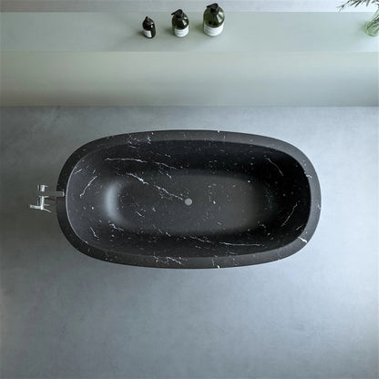 Marble Oval Bathtub | Luxury Modern Bathtub | White Marble Bathtub