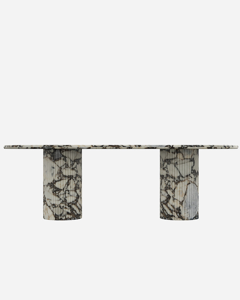 Ocean Storm Marble Dining Table with Petal Base