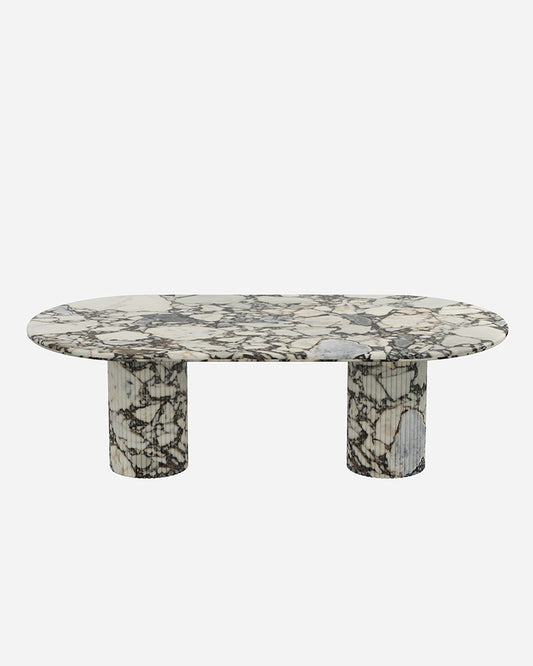 Ocean Storm Marble Dining Table with Petal Base