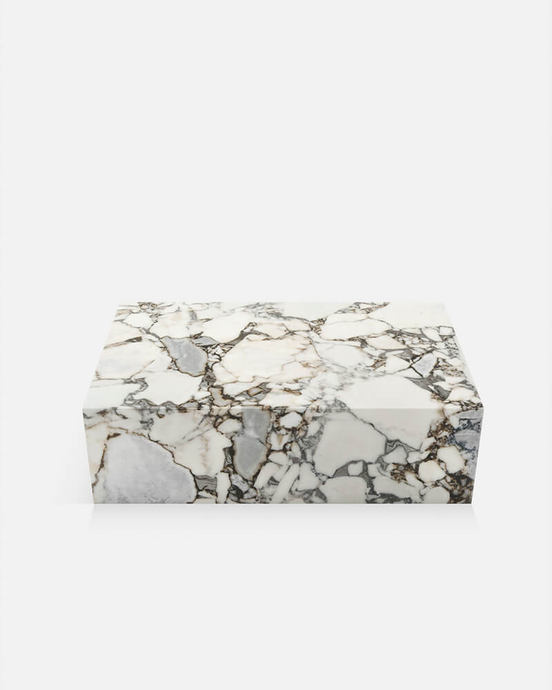 Ocean Storm Marble Rectangle Plinth Coffee Table