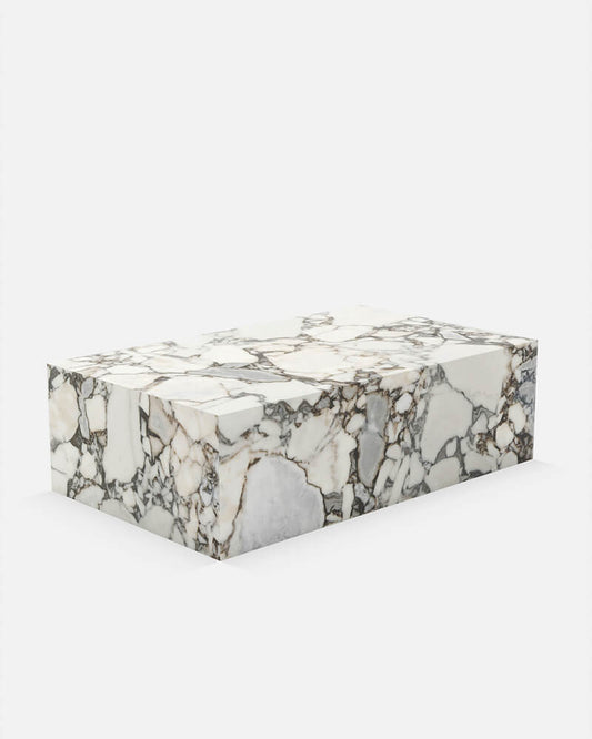 Ocean Storm Marble Rectangle Plinth Coffee Table
