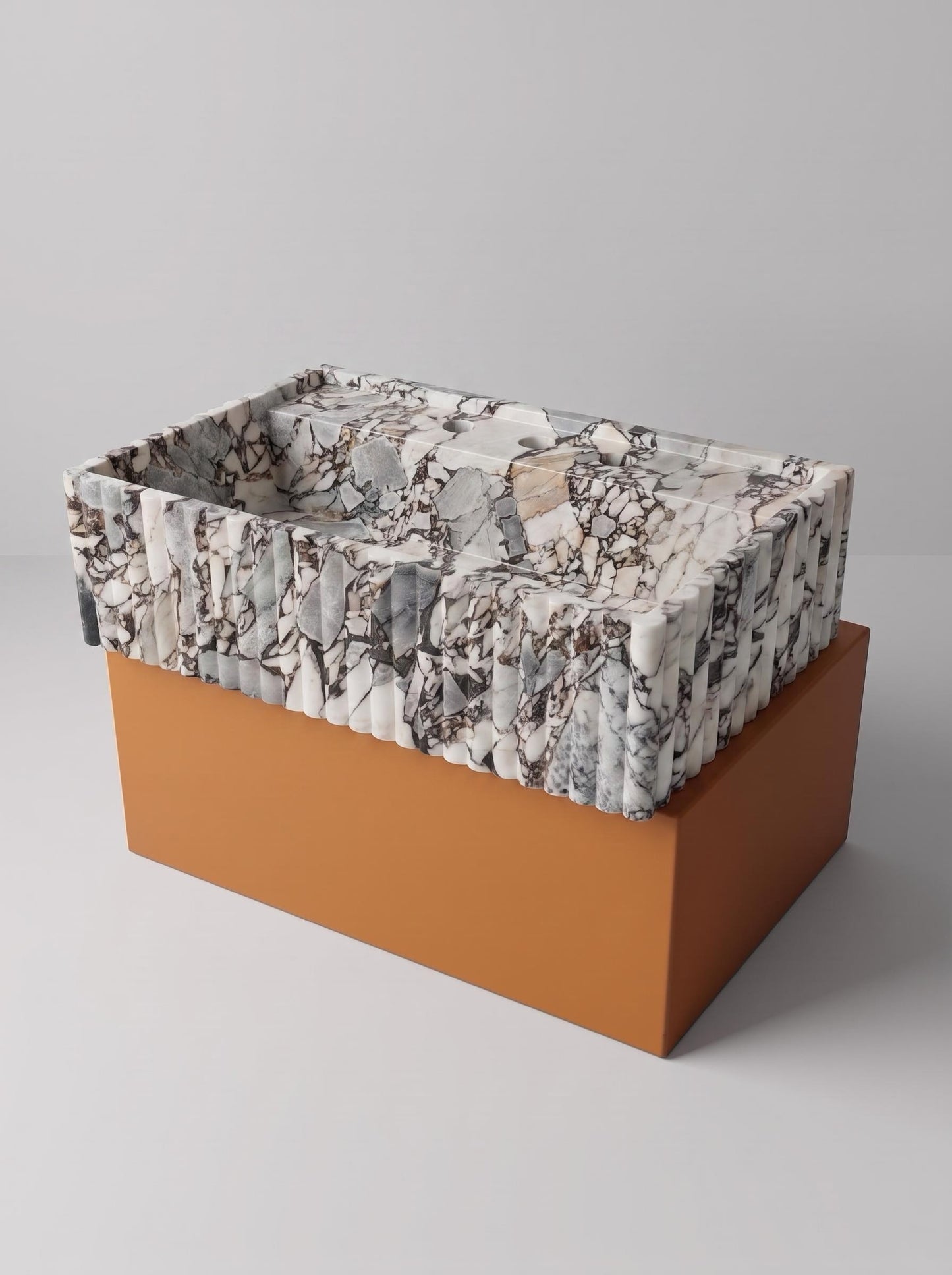 Natural Stone Fluted Sink - Vanity Basin