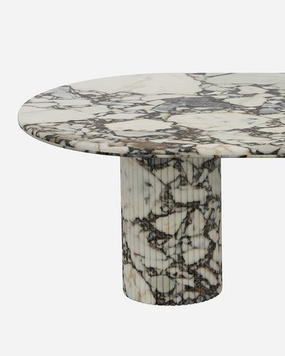 Ocean Storm Marble Dining Table with Petal Base