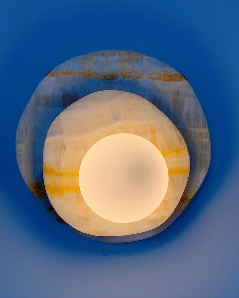 Orange Onyx Wall Lamp