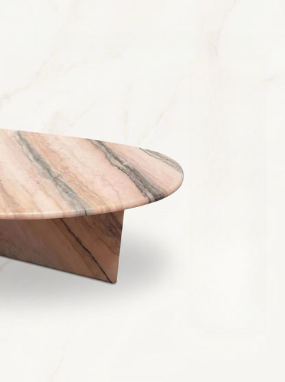 Natural Marble Rosso Portugal Organic Egg Shape Coffee Table