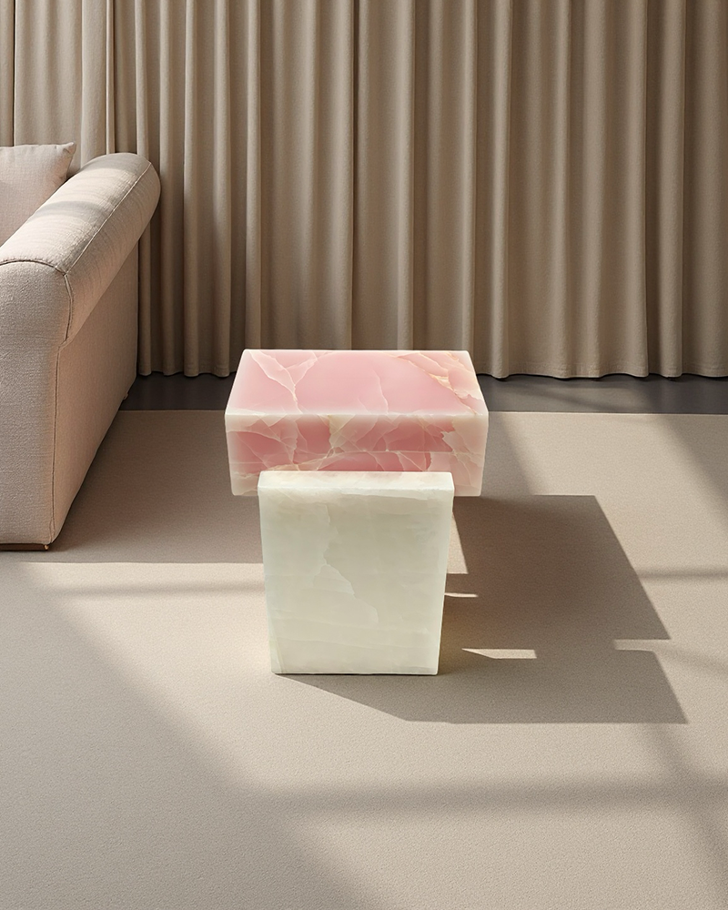 Natural Marble Onyx Creative Side Table