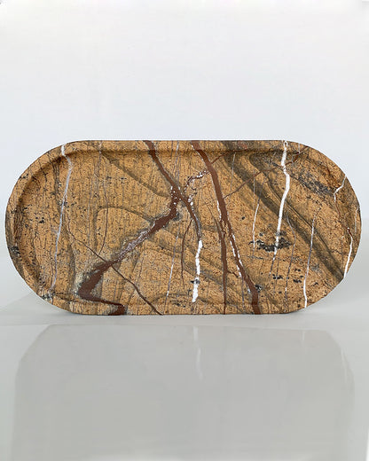 Rainforest Brown Square Round Marble Tray