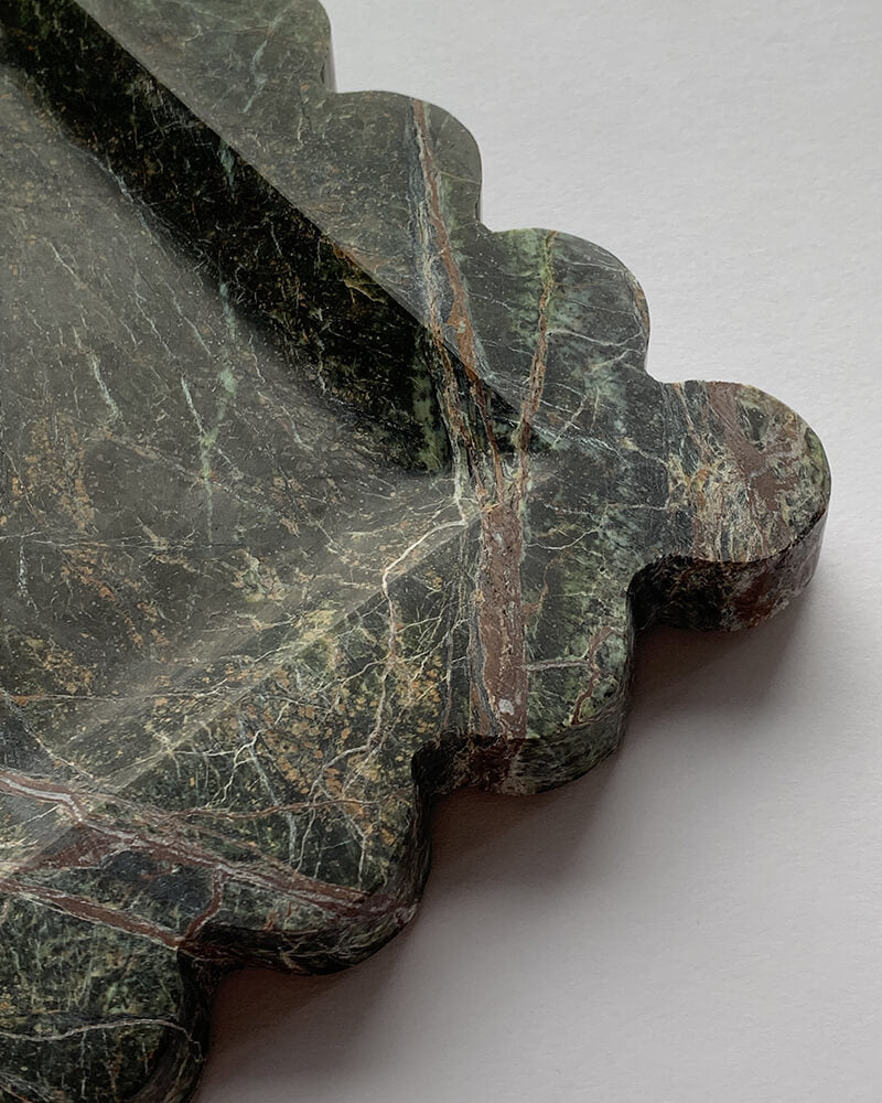 Rainforest Green Marble Wave Tray